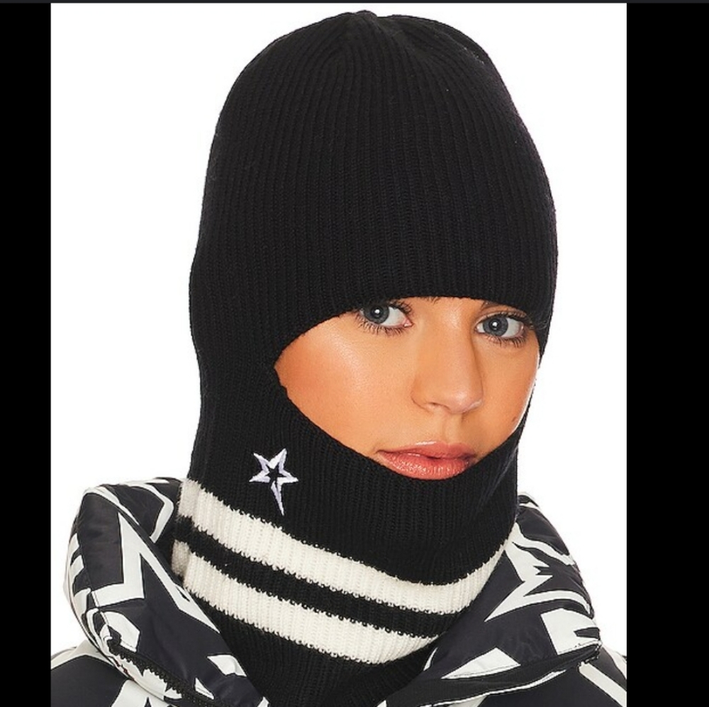 Perfect Moment Black Balaclava Merino Wool beanie